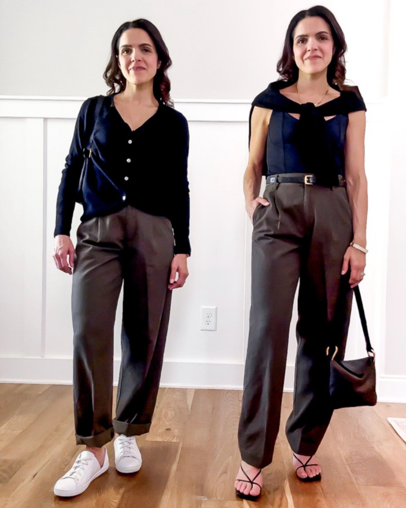 Day to Night outfit idea | Olive trousers styled two ways — uncuff, add a belt, swap the sneaker for a heel.

day to night outfits, outfit ideas, spring style, what to wear, dinner, date night, happy hour, girls night

#LTKgrwm #LTKootd