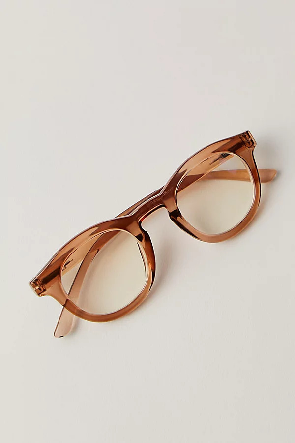 Jules Round Bluelight Reading Glasses at Free People in Light Brown | Free People (UK)
