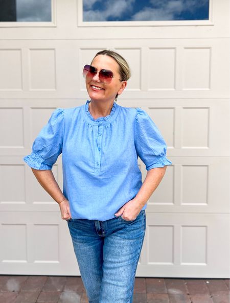The perfect little spring top. Comes in other colors too. Great with jeans and everything denim, as well as khaki pants and so much more.



#LTKover40 #LTKstyletip