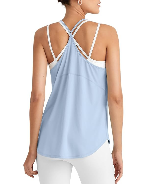 G4Free Workout Athletic Tank Tops for Women Racerback Lightweight Gym Pilates Y-Back Loose Fit Ru... | Amazon (US)