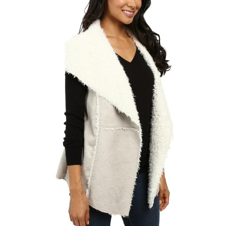 Dylan by True Grit Women's Cozy Soft Shaggy Faux Suede Fur Vest | Walmart (US)