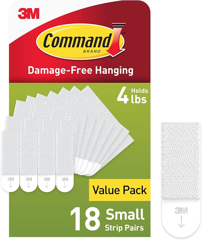 Command 5 lb Small Picture Hanging Strips 18 Pairs (36 Command Strips), Damage-Free Hanging Pictu... | Amazon (US)