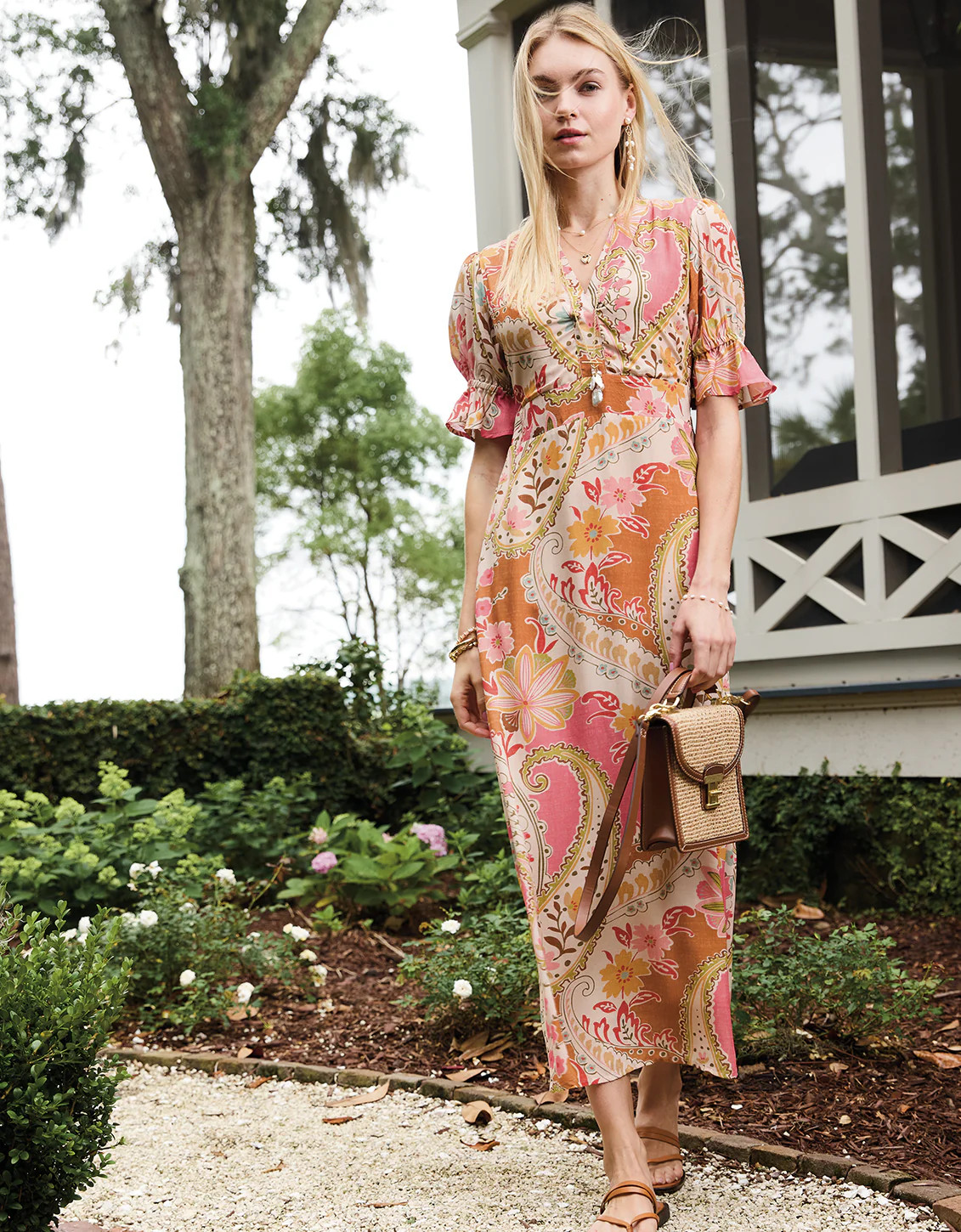 Ester Midi Dress Mercer House Paisley | Spartina 449