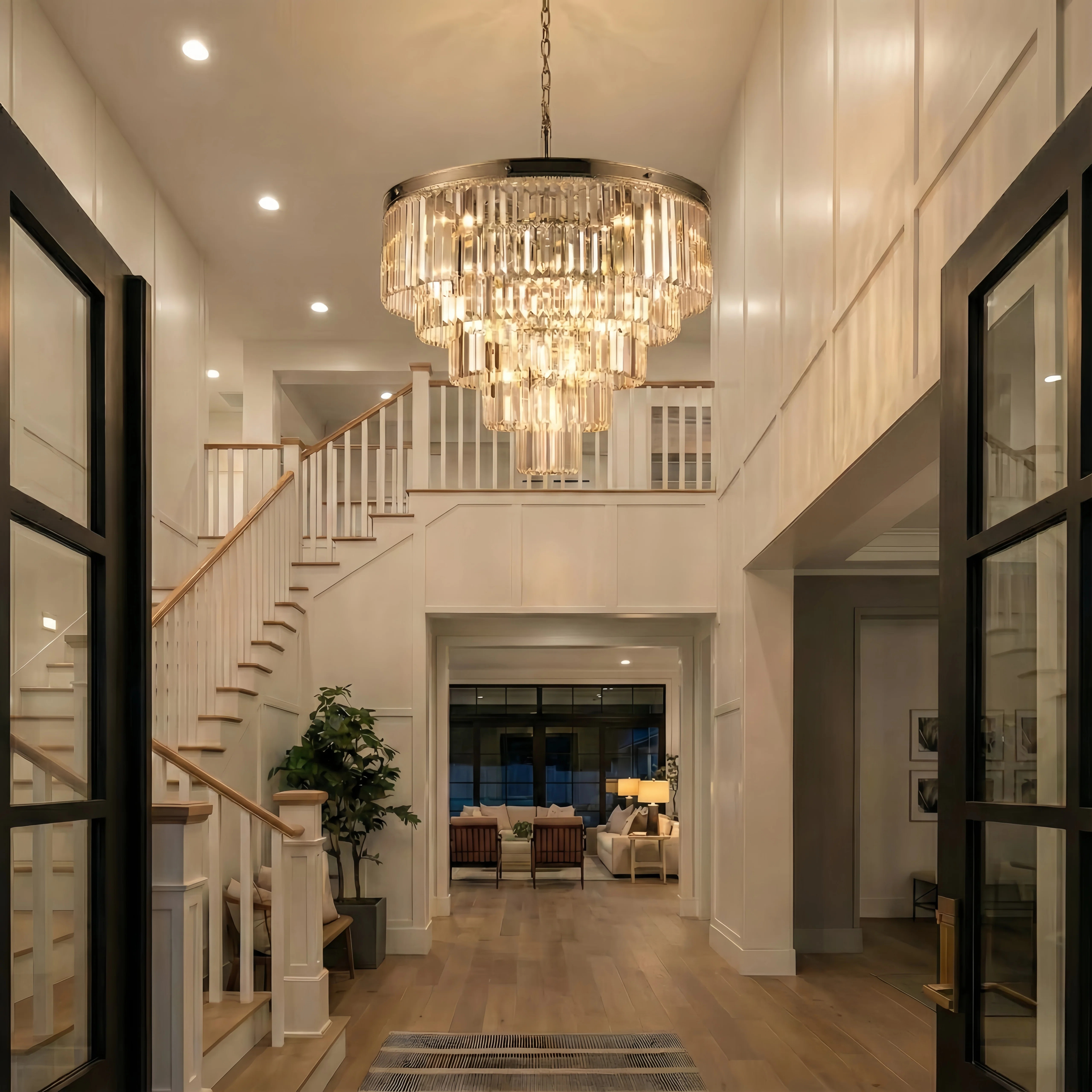 Hallum 12 - Light 31.5“W Dimmable Tiered Modern/Tradtional Chandelier with Crystal Accents for ... | Wayfair North America