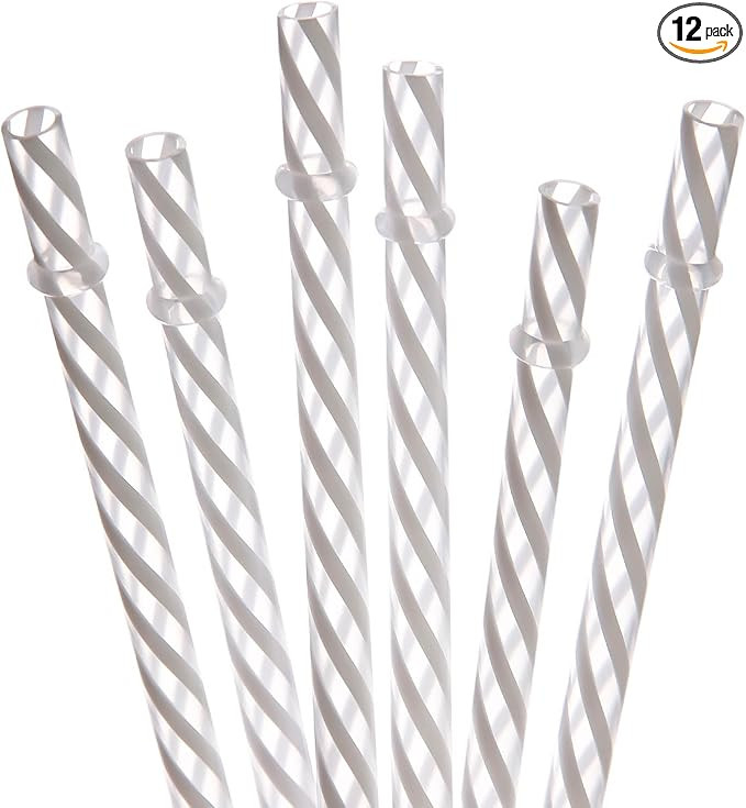 Dakoufish 12 Piece 9 Inch Reusable Plastic Thick Drinking Straws BPA Free Mason Jar Straws transp... | Amazon (US)