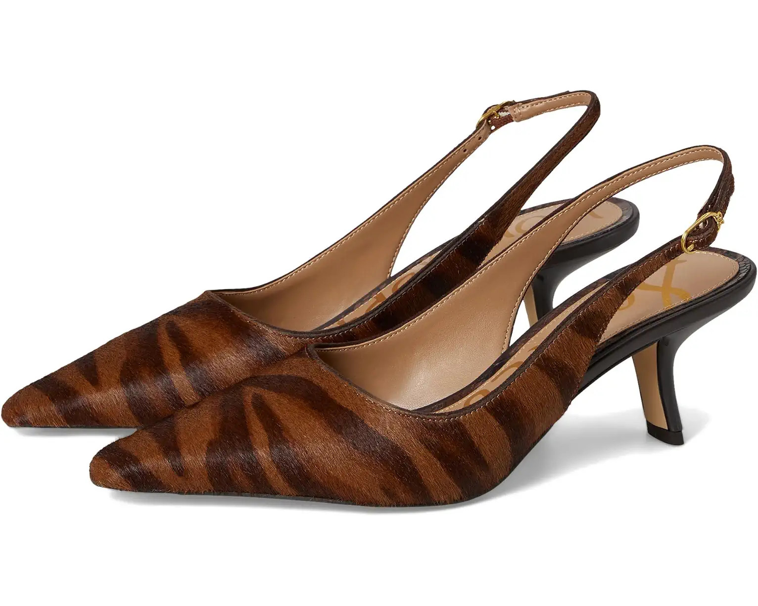 Sam Edelman Bianka Sling Slingback Shoes Women's Dress Sandals Spiced Pecan : 8.5 M, Synthetic | Zappos.com