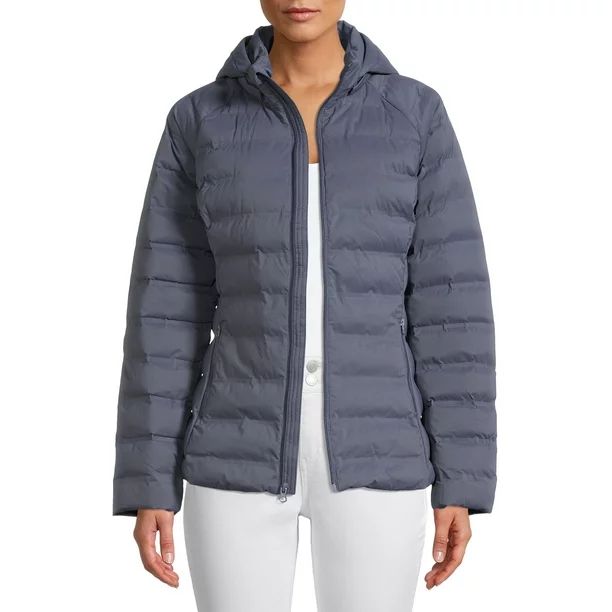 Time and Tru Women's Packable Stretch Zip Up Puffer Jacket - Walmart.com | Walmart (US)