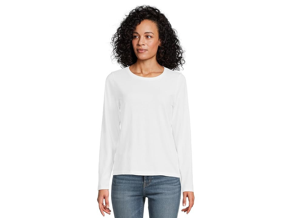 Madewell Northside Long Sleeve T-Shirts Women's Clothing White : LG (Women's 10-12), Cotton | Zappos
