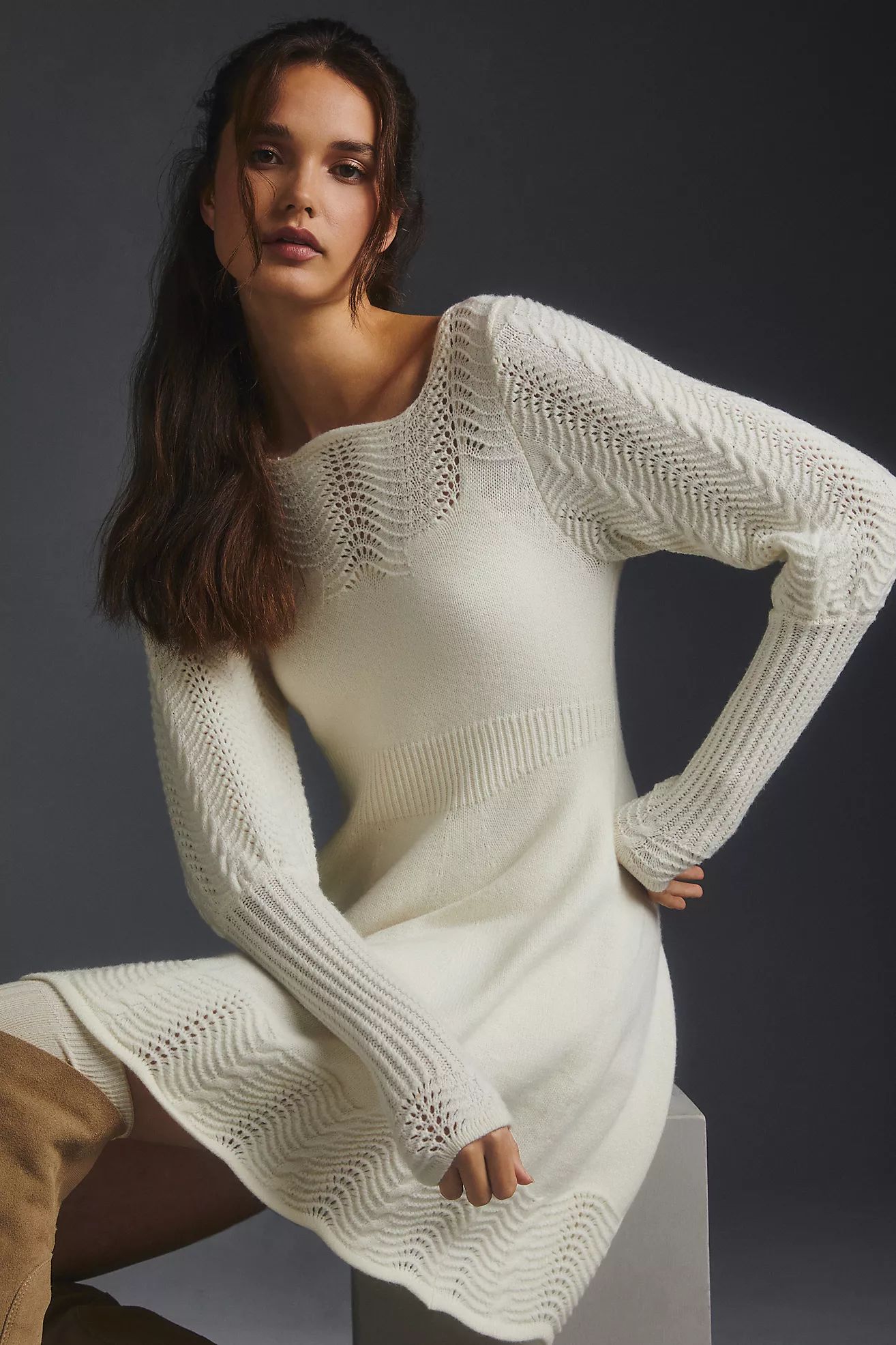 By Anthropologie Pointelle Sweater Dress | Anthropologie (US)