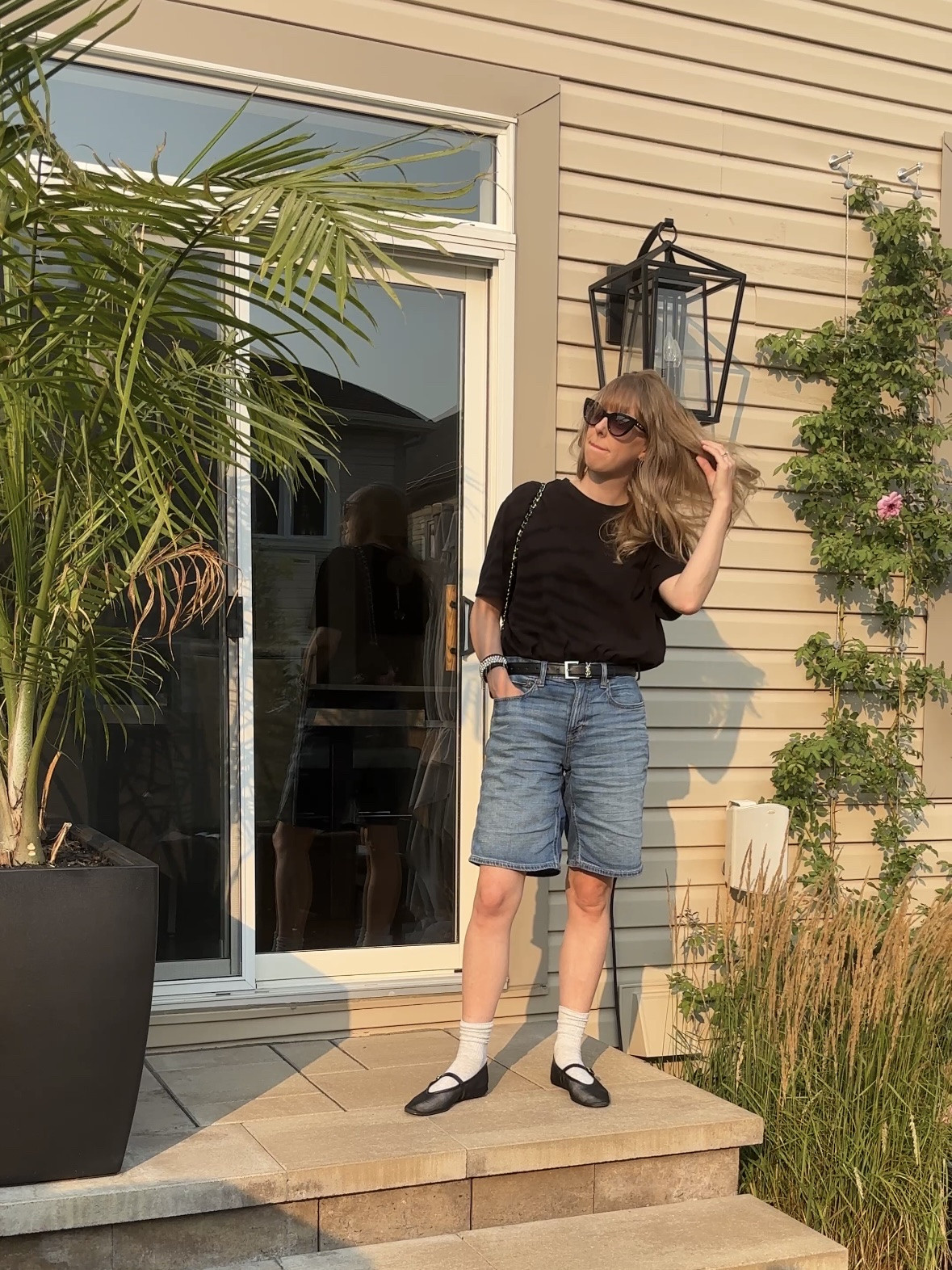 One of four ways to style a simple black t-shirt and jean shorts! Check out my video on IG or TikTok to see all the ways I styled this simple base 🖤

#LTKItBag #LTKFindsUnder100 #LTKShoeCrush