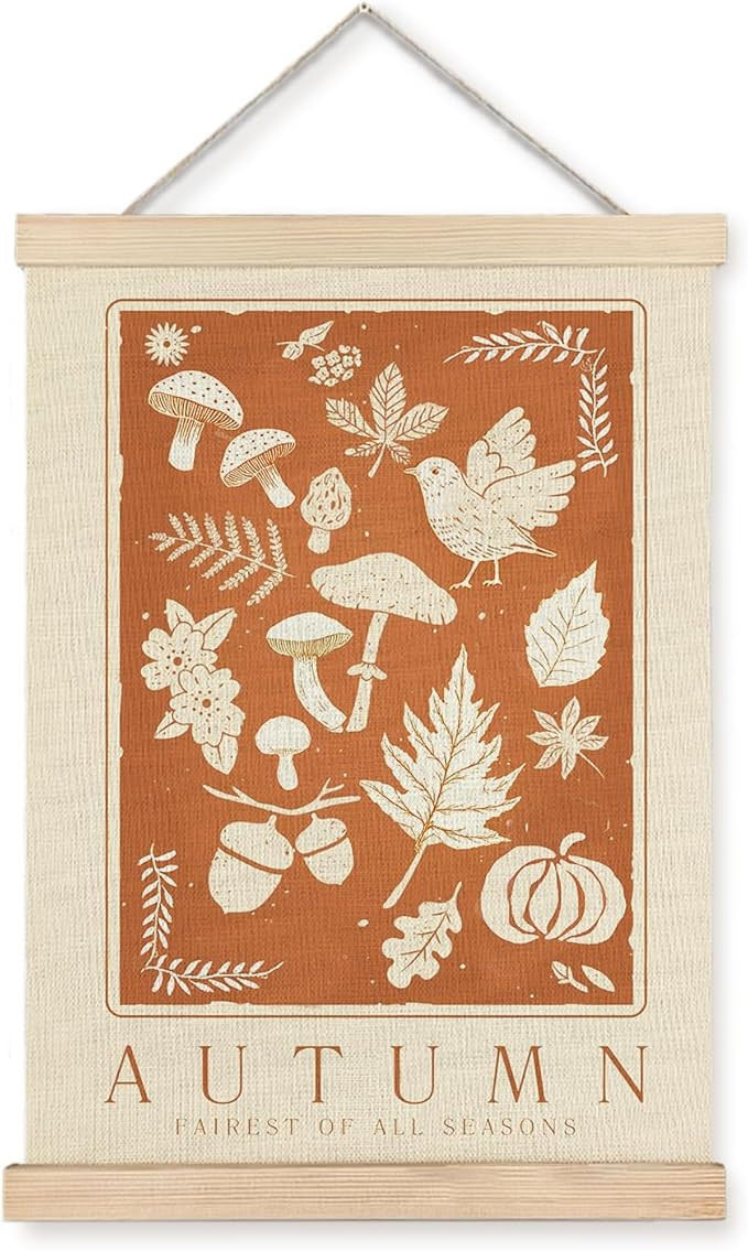 LUVADIAN Fall Wall Decor, Autumn Poster, Neutral Autumn Poster Hanger Frame, Fall Wall Art Poster... | Amazon (US)