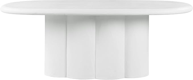 Tov Furniture Elika White Faux Plaster Oval Dining Table | Amazon (US)