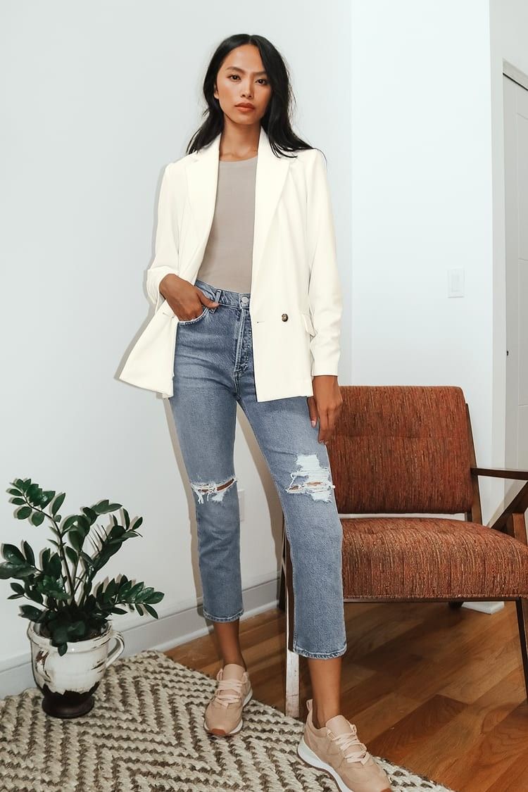 Career Girl Ivory Double Breasted Blazer | Summer Outfits 2022 | Lulus (US)