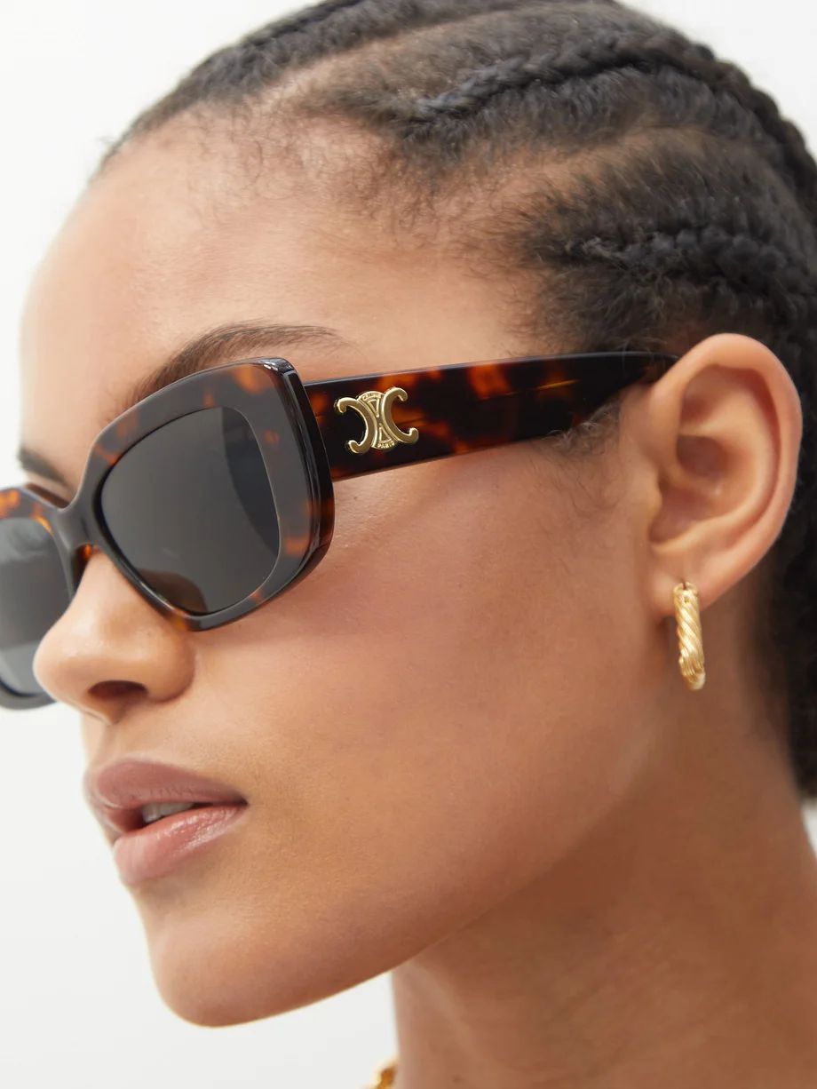 Triomphe rectangular acetate sunglasses | Celine Eyewear | Matches (US)