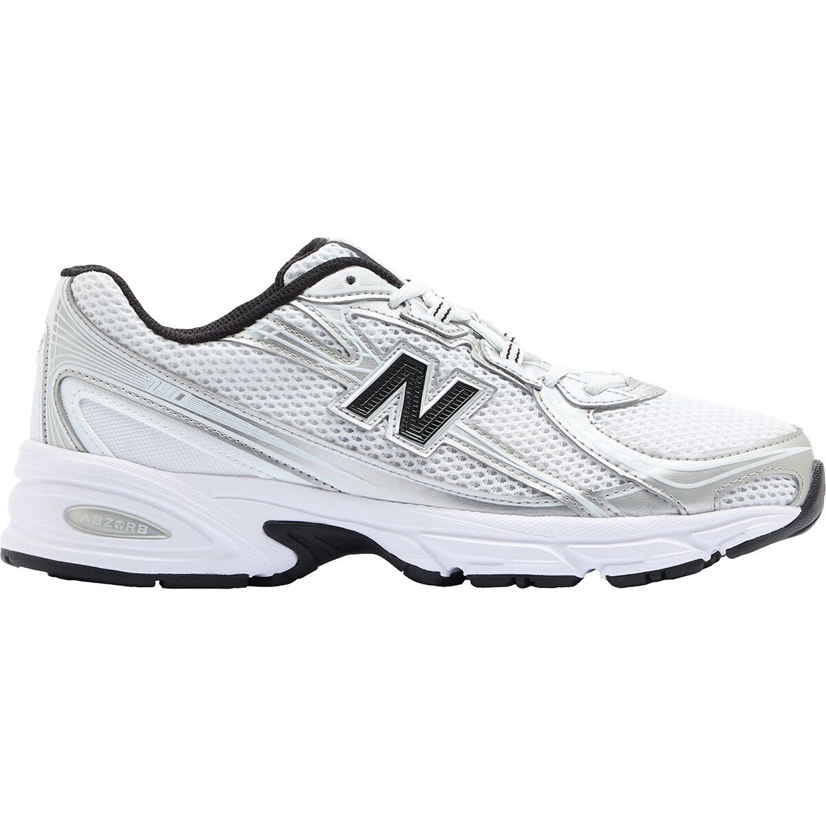 New Balance 740 Shoe White/Silver Metallic/Black, Mens 7.0/Womens 8.5 | Backcountry