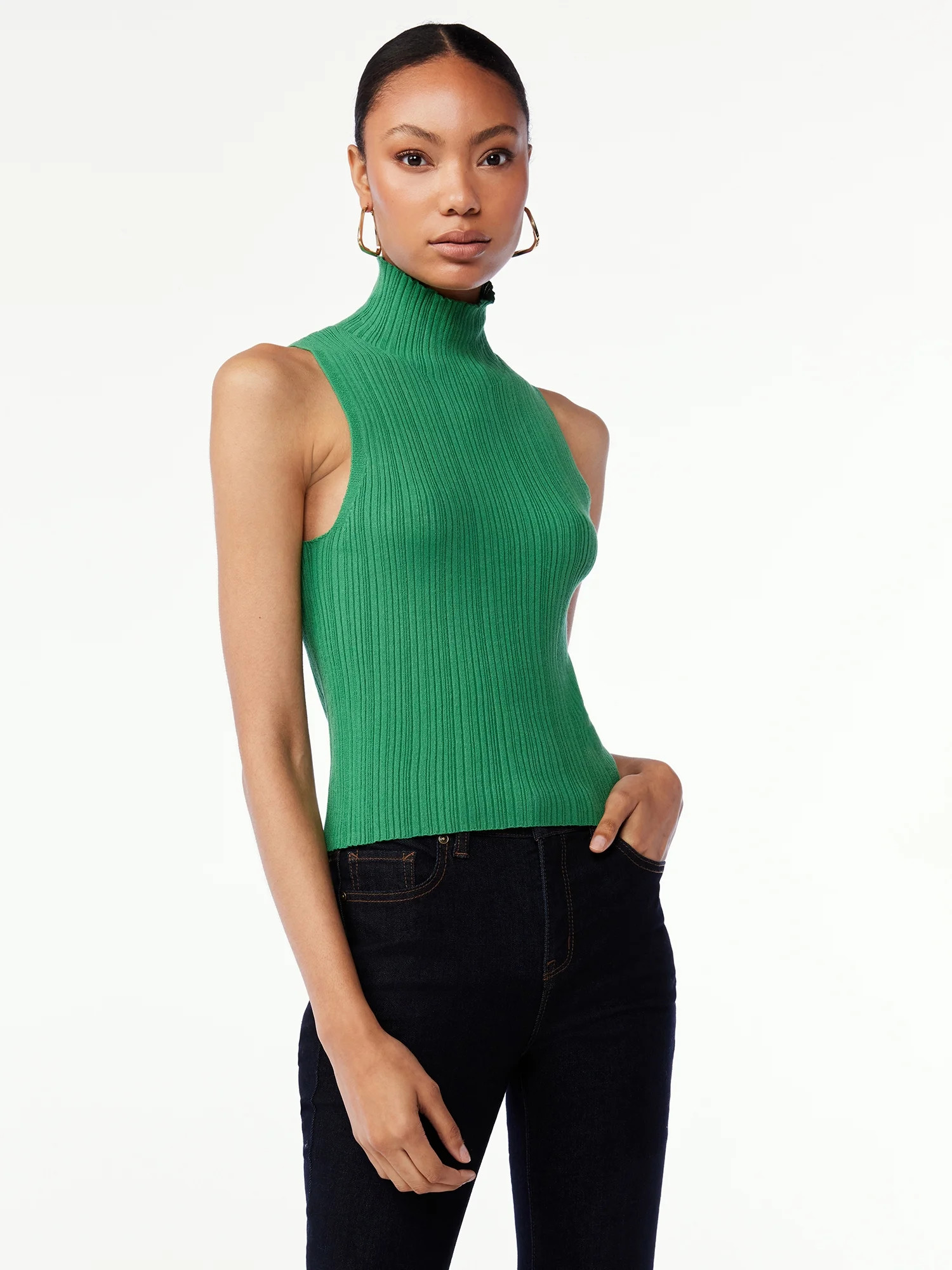 Scoop Women's Sleeveless Knit Turtleneck - Walmart.com | Walmart (US)