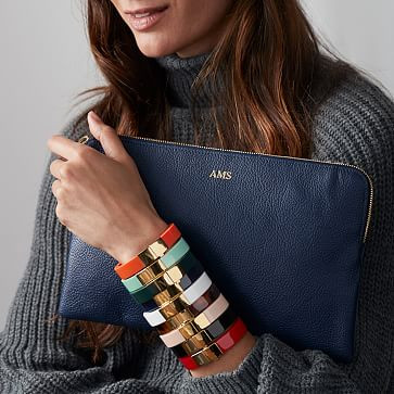 Daily Leather Zipper Pouch | Mark and Graham