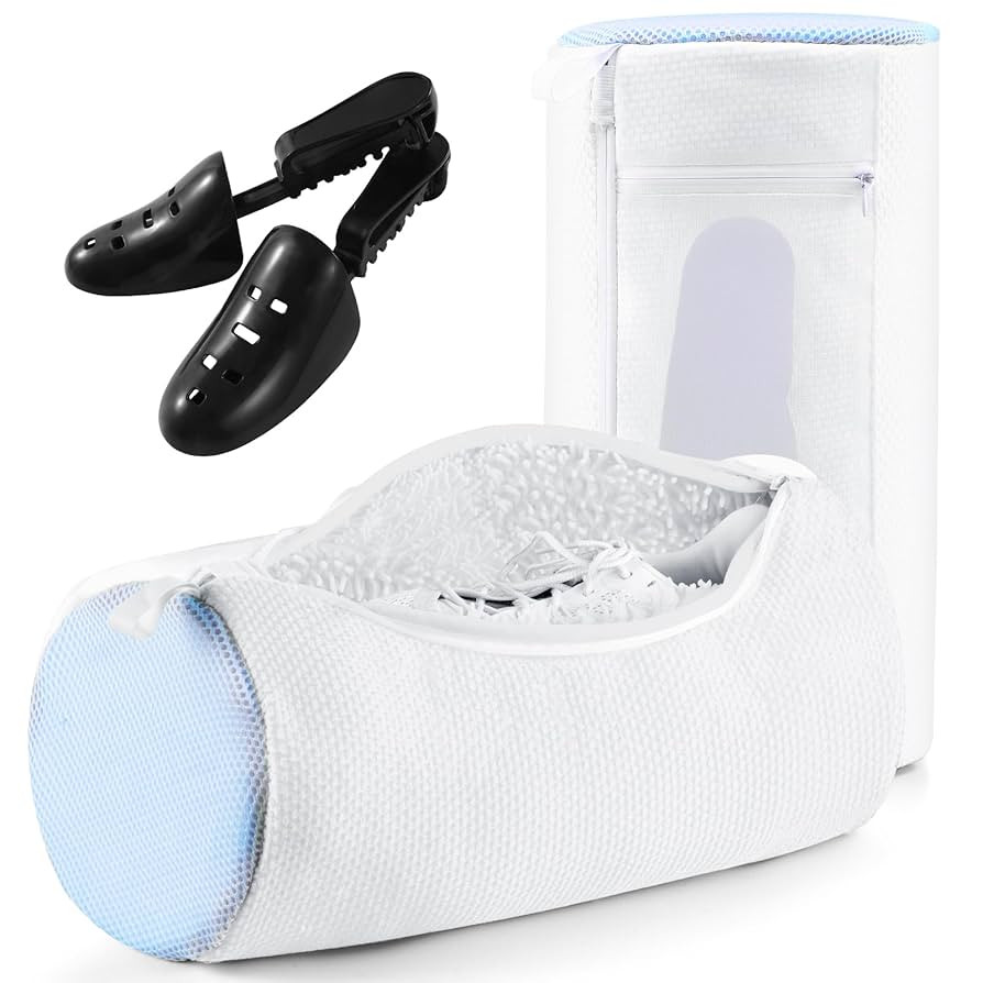 Shoe Washing Machine Bag w/Shoe Trees to Prevent Deformation - Sneaker Cleaner Bag Reusable Lint-... | Amazon (US)