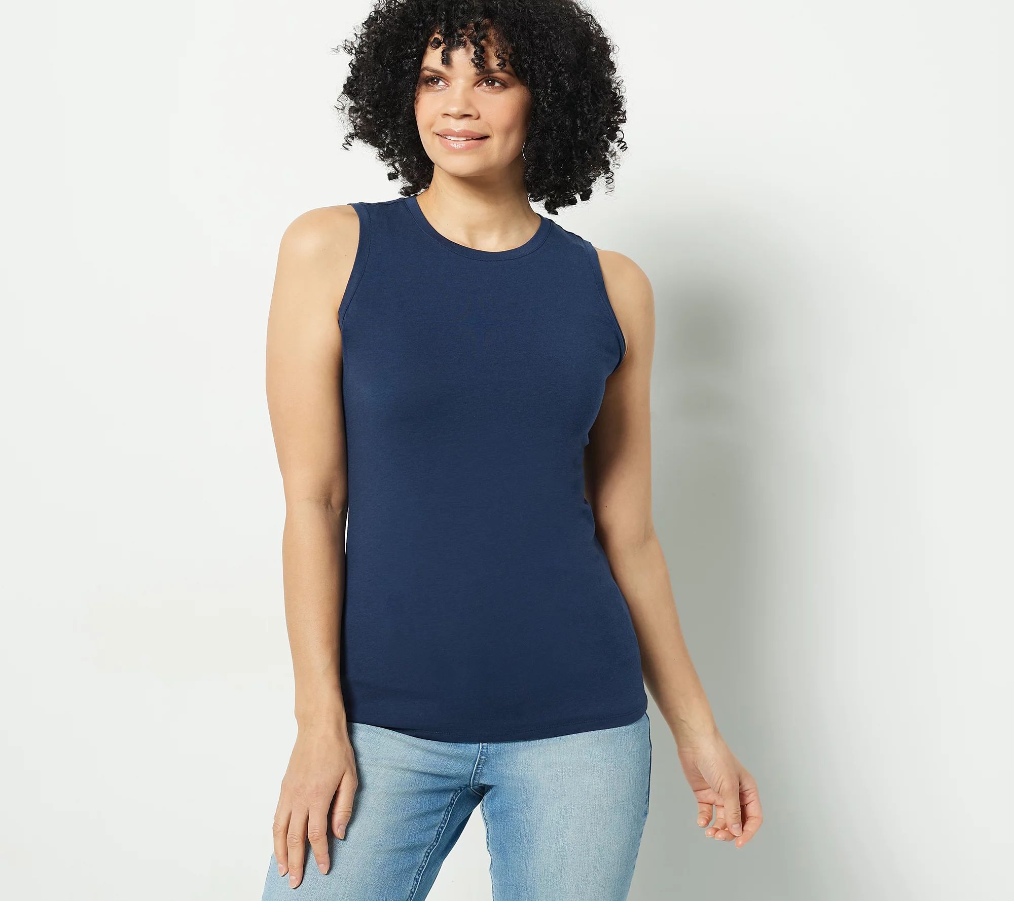 Girl With Curves Knit Sleeveless Tank Top | QVC