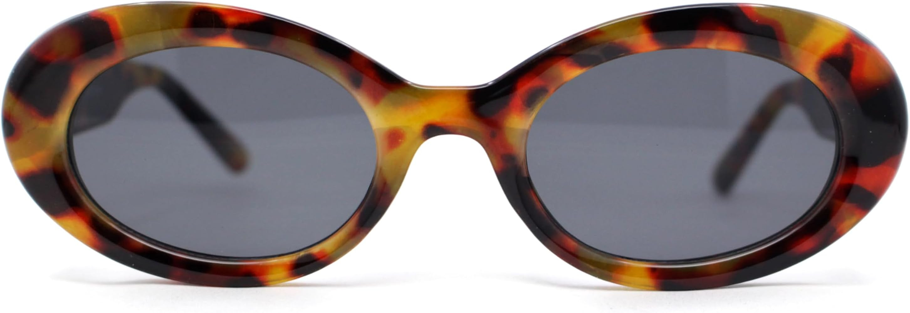 SA106 Womens Iconic Mod Thick Plastic Oval Round Classic Sunglasses | Amazon (US)