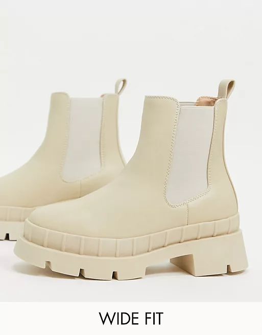 RAID Wide Fit - Turner - Chelsea boots met dikke zool in stone | ASOS (Global)