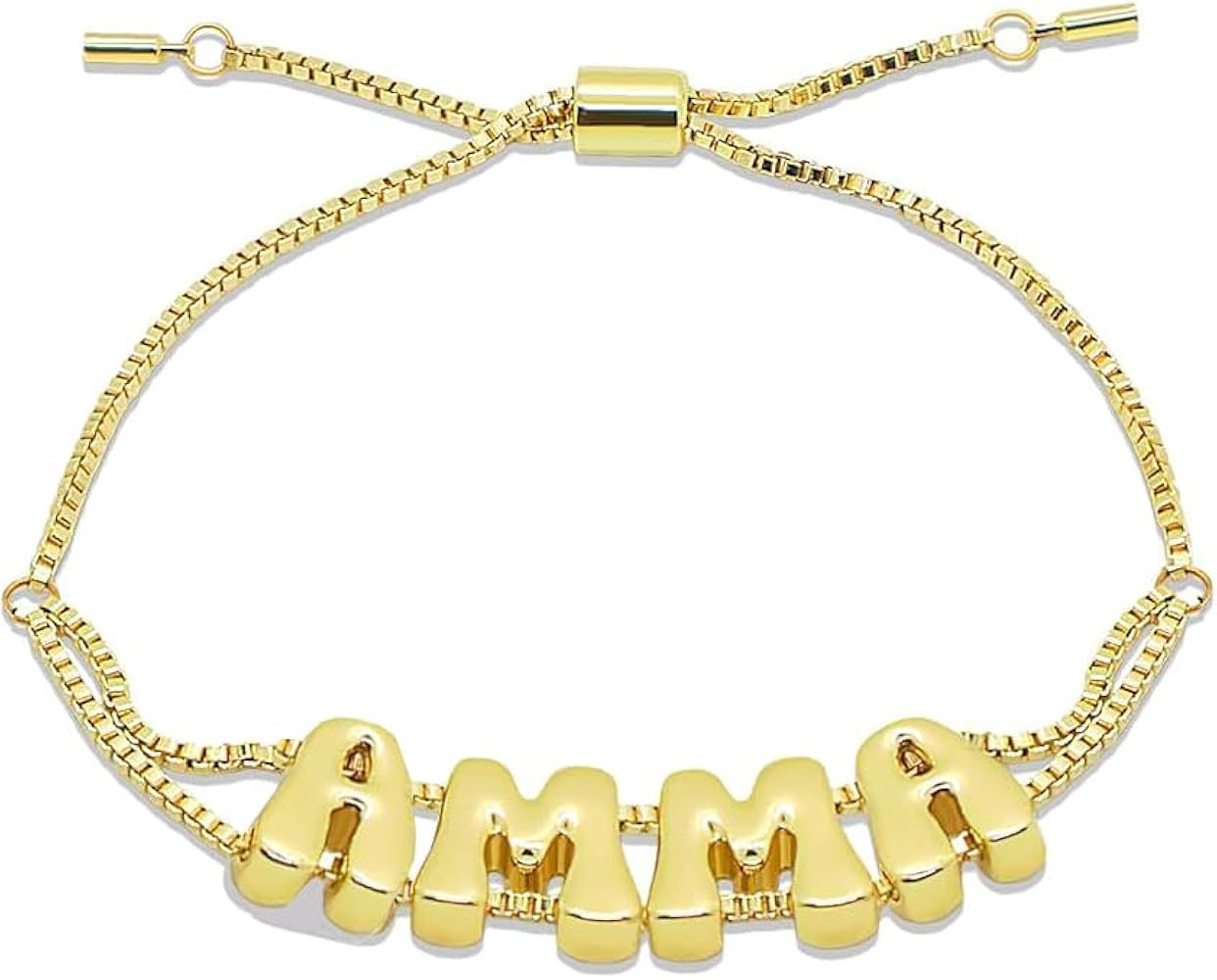 Personalized Bubble Letter Bracelet Custom Name Bracelets for Wedding Bridesmaid Gifts Adjustable... | Amazon (US)