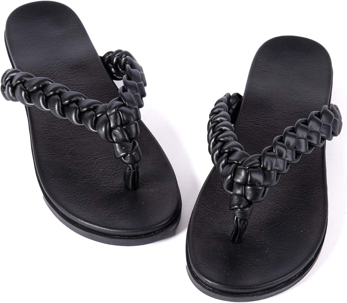 Women Flip-Flops Pearls Bow Sandals Beach Flat Rivets Rain Jelly Gold Pearls | Amazon (US)