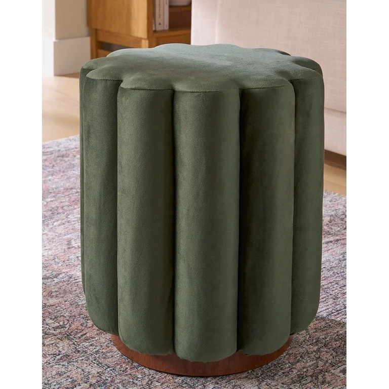 Better Homes & Gardens Lillian Velvet Tufted Ottoman, Olive | Walmart (US)