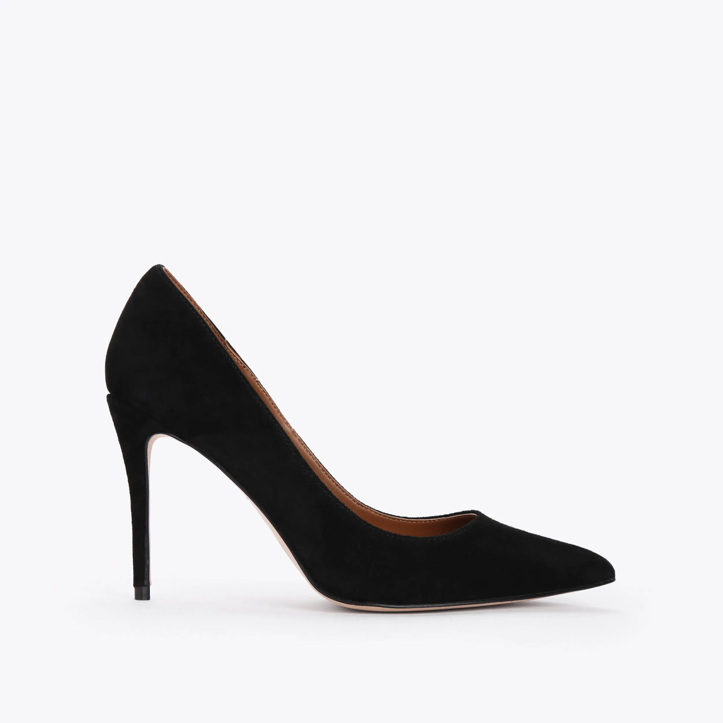 BELGRAVIA Black Suede Leather Court Stiletto Heels by KURT GEIGER LONDON | Kurt Geiger UK