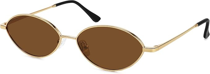Retro Oval Sunglasses for Women Polarized UV Protection Trendy Vintage Small Sun Glasses Metal Fr... | Amazon (US)