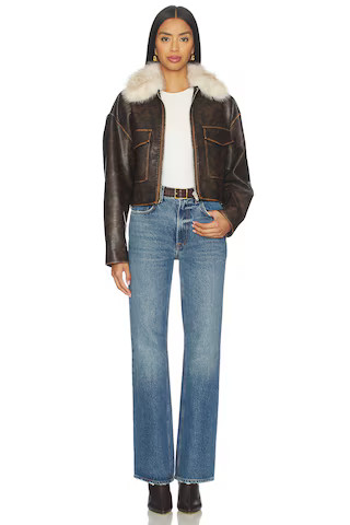 Cropped Bomber in Brown | Revolve Clothing (Global)