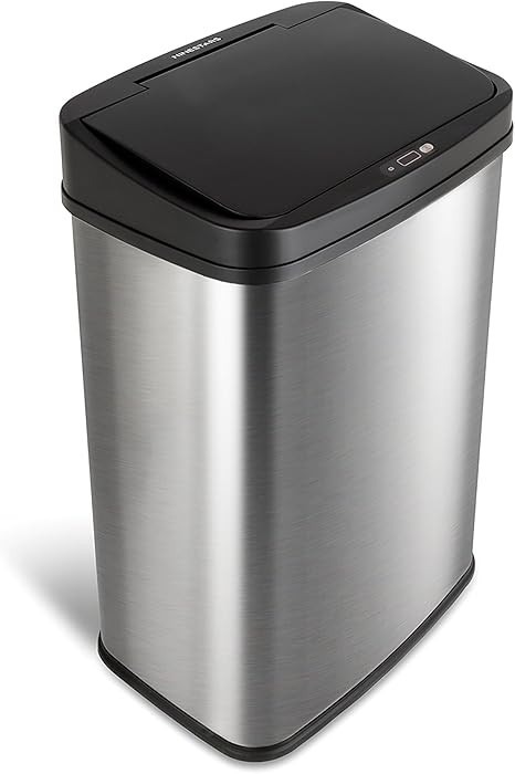 Ninestars Automatic Touchless Infrared Motion Sensor Trash Can, 13 Gal 50L, Stainless Steel Base ... | Amazon (US)