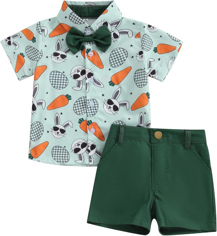 Toddler Boy Summer Clothes Short Sleeve Hat Print Shirt Shorts Cinco De Mayo Baby Outfit Mexican ... | Amazon (US)