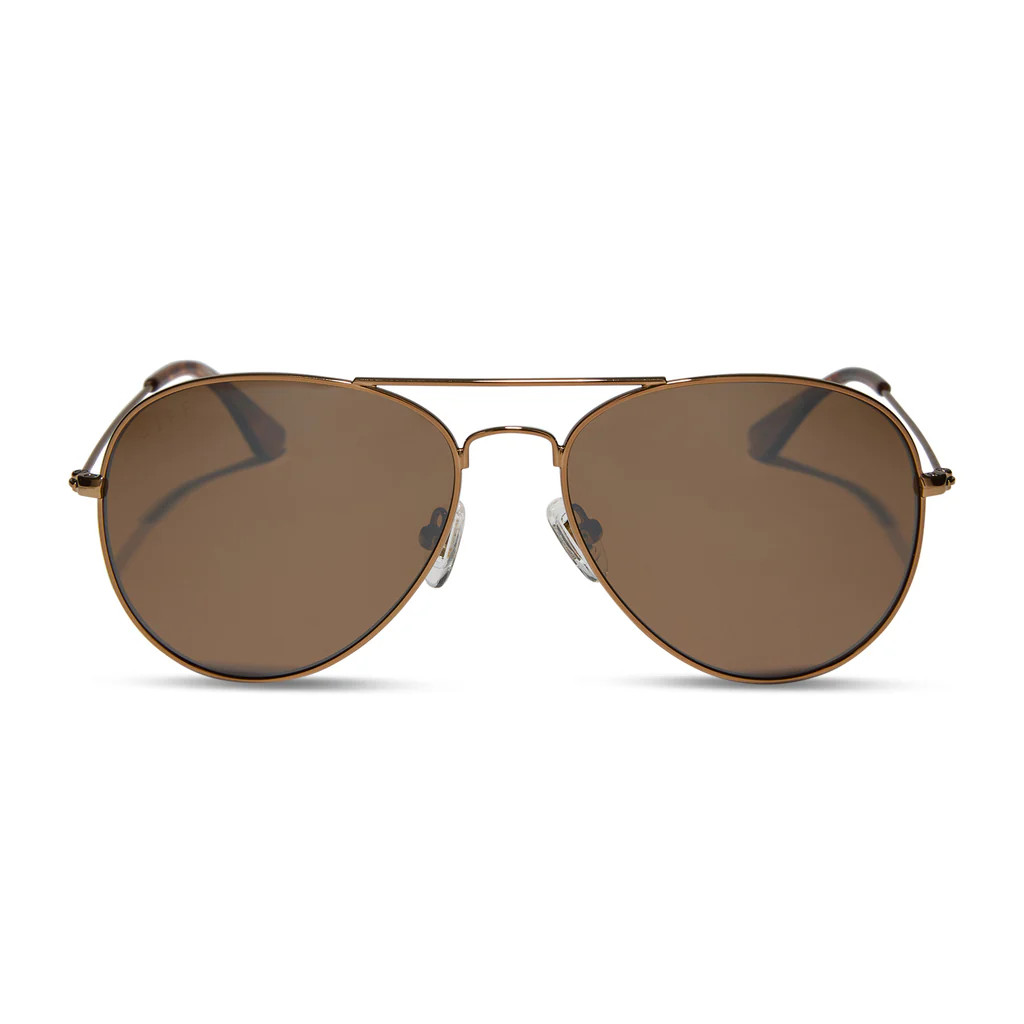 CRUZ - COPPER METAL + BROWN GOLD FLASH + POLARIZED SUNGLASSES | DIFF Eyewear