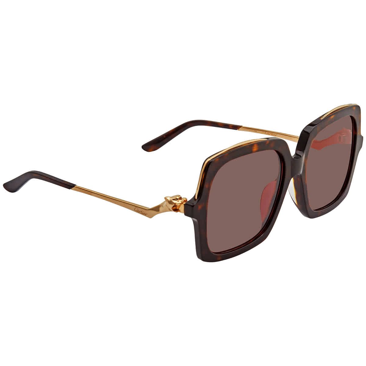 Cartier Brown Square Sunglasses CT0117SA00255 | Jomashop.com & JomaDeals.com