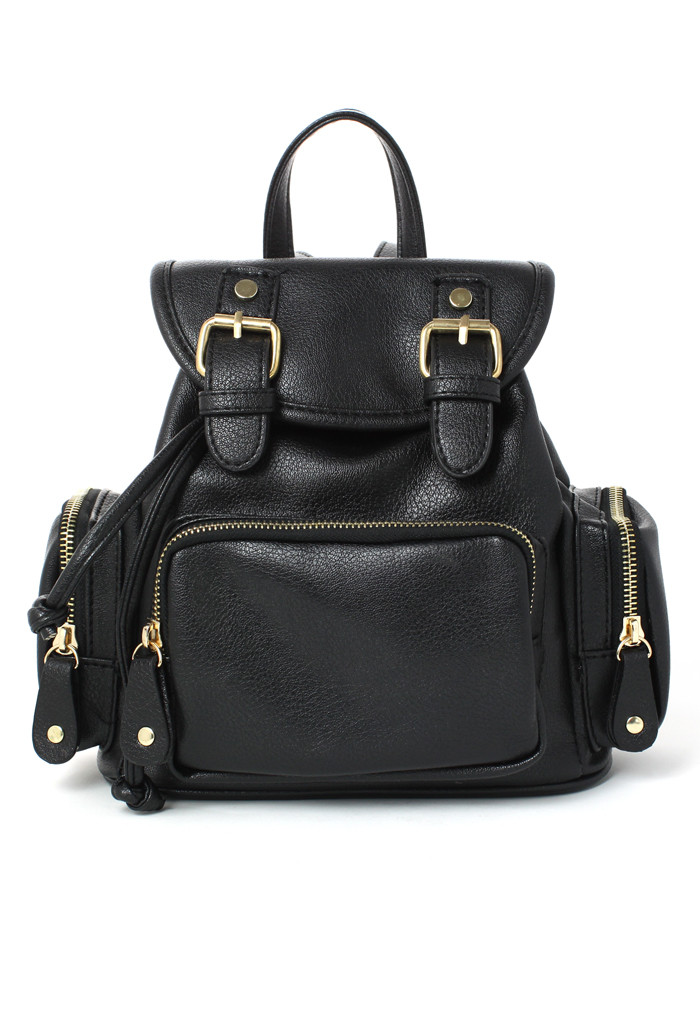 Black Mini Backpack | Chicwish