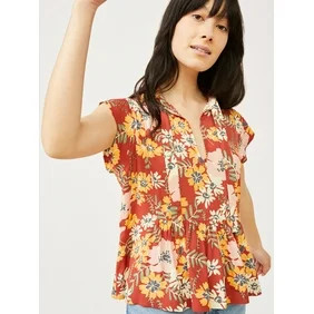 Free Assembly Women’s Sleeveless Tie Neck Top | Walmart (US)