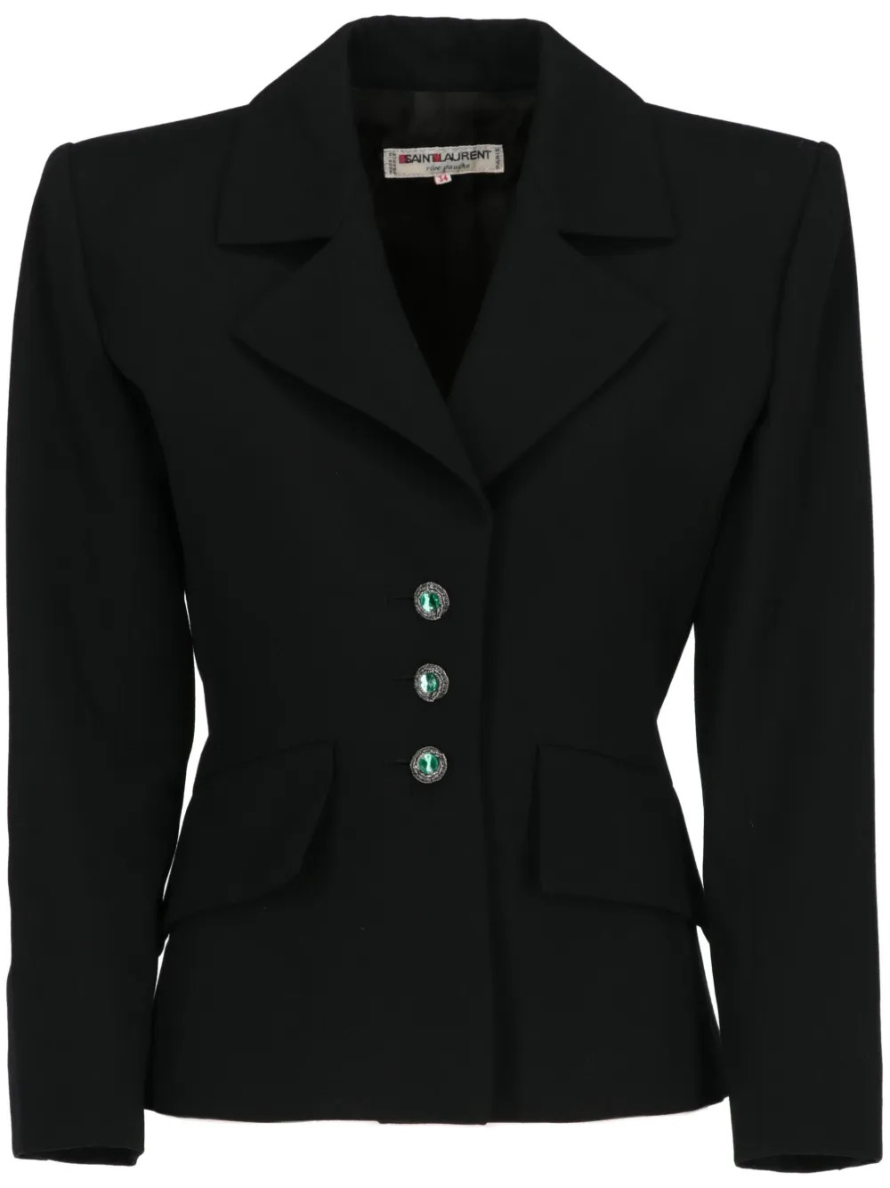 Saint Laurent Pre-Owned 1980s Wool Blazer | Black | FARFETCH | Farfetch Global