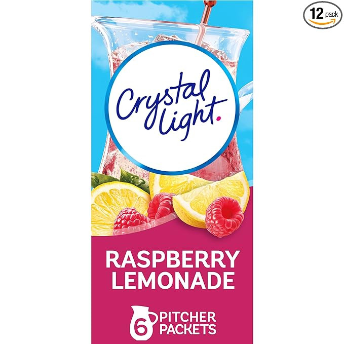 Crystal Light Raspberry Lemonade Artificially Flavored Powdered Drink Mix, 72 ct Pack, 12 Caniste... | Amazon (US)