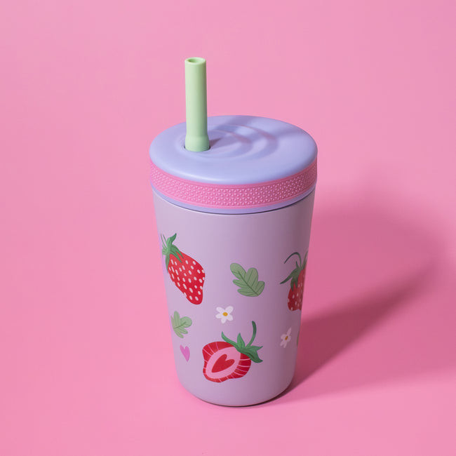 Thirsty Kids Flexstraw Stainless Steel Cup | Strawberries | Nuby (US)