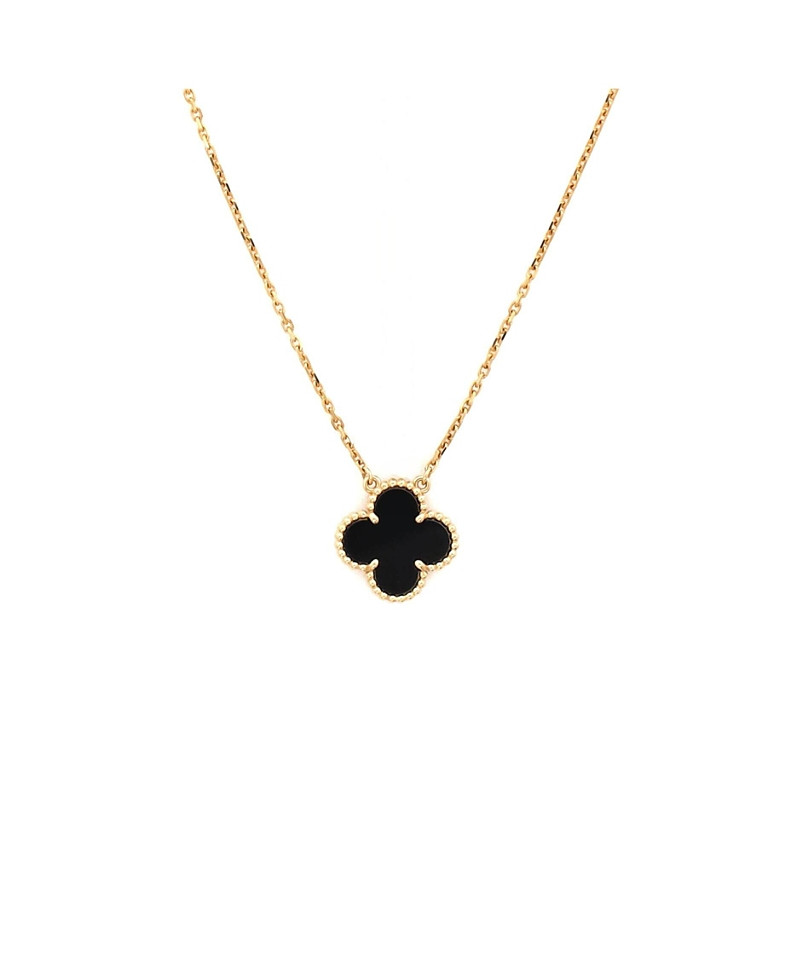 Pre-Owned Van Cleef & Arpels Vintage Alhambra Pendant Necklace 18K Gold and Onyx, 16.25 | Bloomingdale's (US)