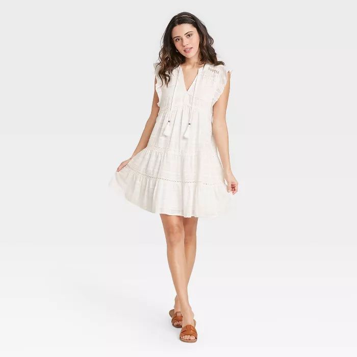 Women's Short Sleeve Peasant Dress - Knox Rose™ Red | Target