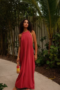 Goddess Draped Halter Maxi | Pitusa