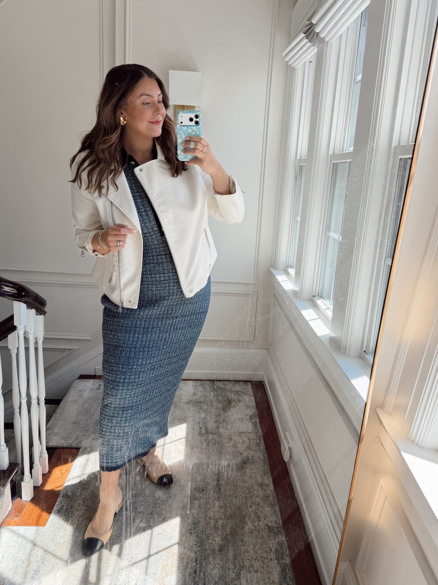 Wearing size 18 in midi dress. Sharing similar moto jackets

#LTKootd #LTKSeasonal #LTKMidsize