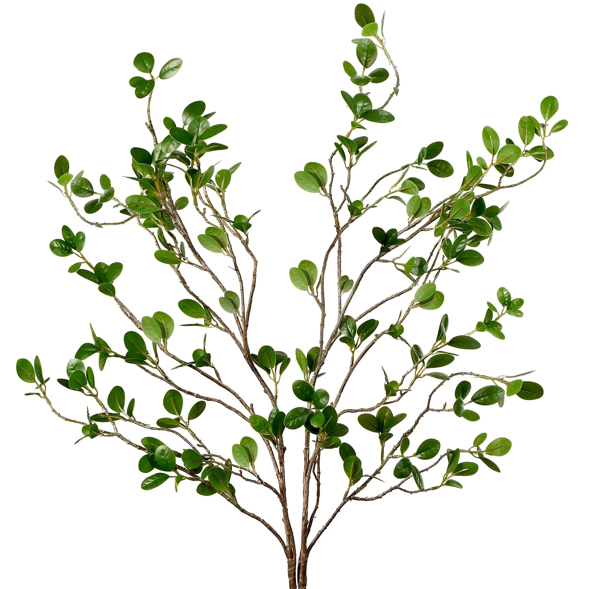TETOU 2pcs Artificial Ficus Branches 43" Faux Leaf Spray Green Eucalytus Greenery Stems Home Offi... | Walmart (US)