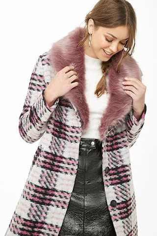 Plaid Brushed Felt Coat | Forever 21 (US)