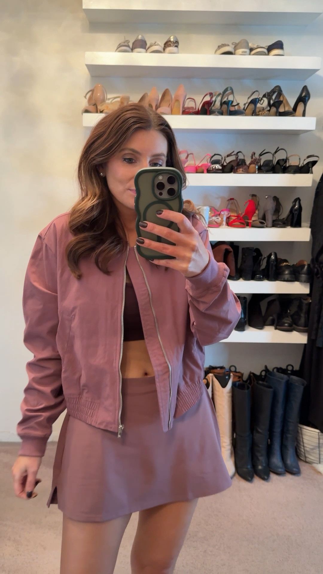 New Fabletics set for March! Mauve bomber jacket, mini skirt, tennis skirt, skort, sports bra, activewear, casual outfit, white sneakers, easy outfit, spring outfit 

#LTKSaleAlert #LTKActive #LTKootd