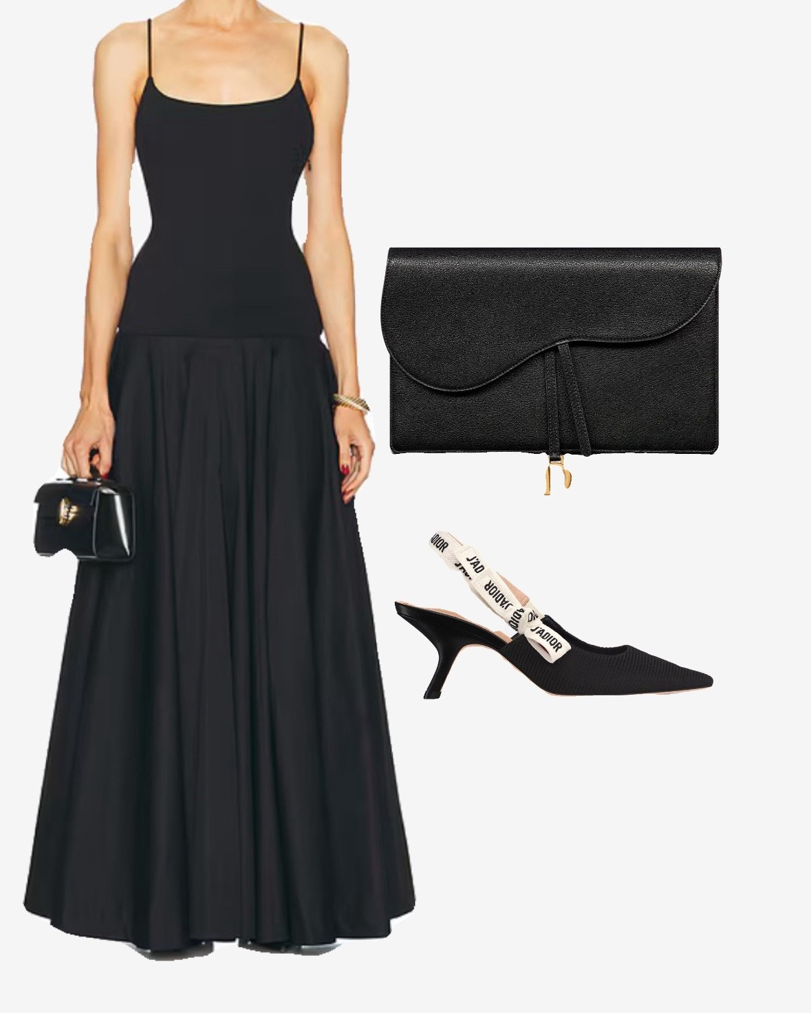 As seen on Molly-Mae for a black tie wedding 🖤

#dior #maxidress #clutch 