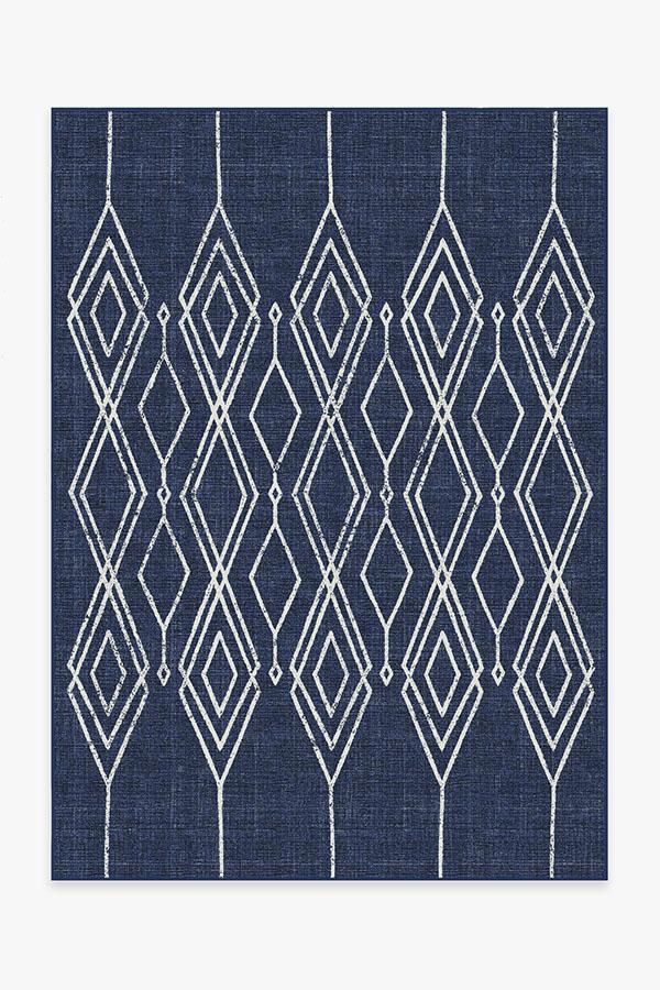 Outdoor Gemma Lattice Royal Blue Rug | Ruggable