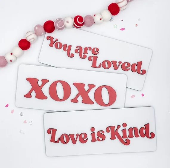 White and Red Shelfie  Valentines Decor  Valentines Day Sign | Etsy | Etsy (US)